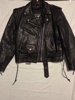 Barney’s Leather Heavy Motorcycle Biker Jacket M